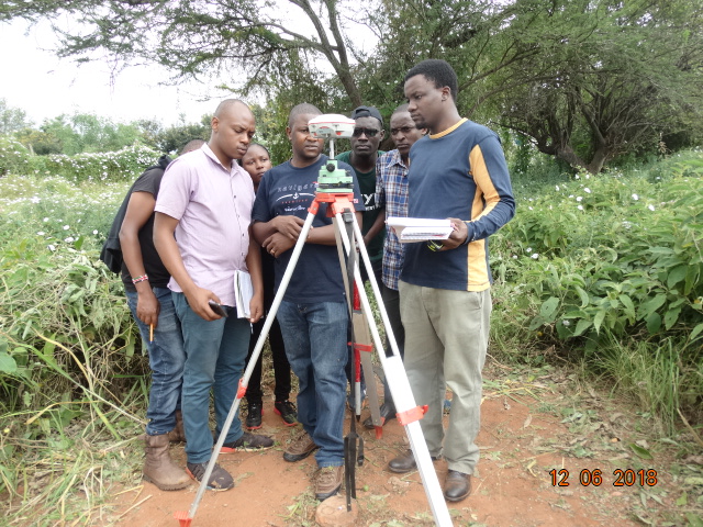 Students carry out Topo Survey using GNSS of UoN Kibwezi Field Station, Kibwezi